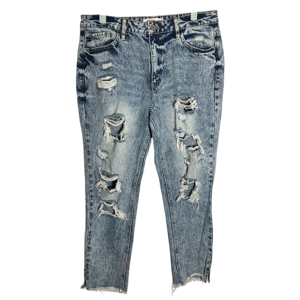 KanCan High Rise Distressed Mom Jeans, Size 11/29